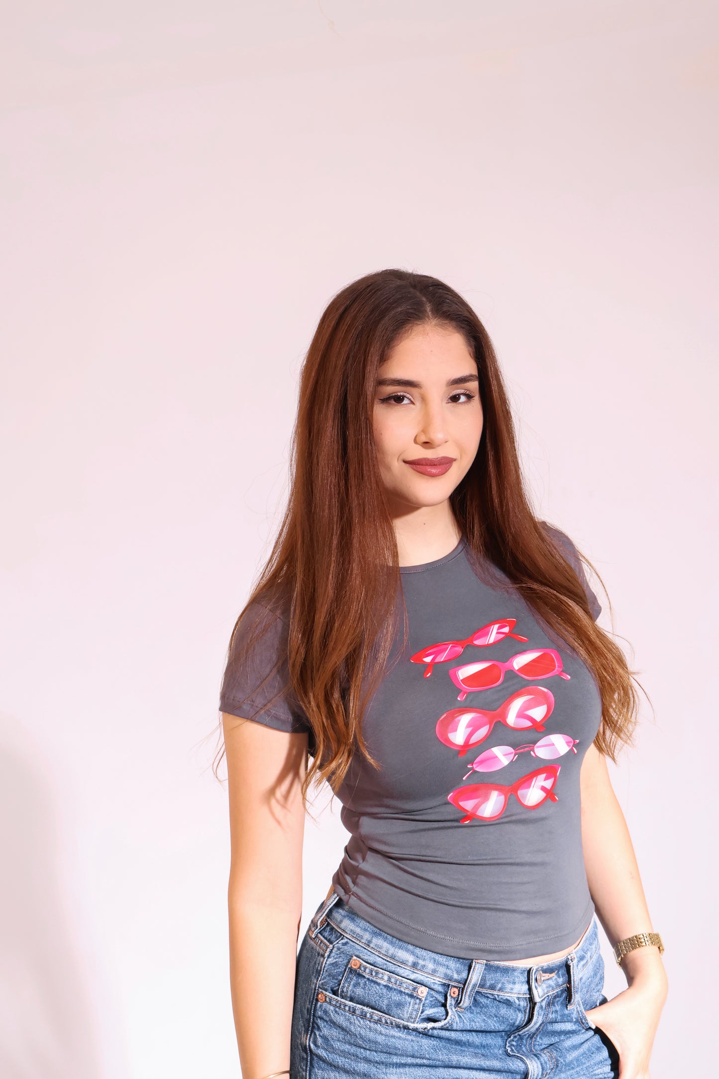 Glasses tee in GRY