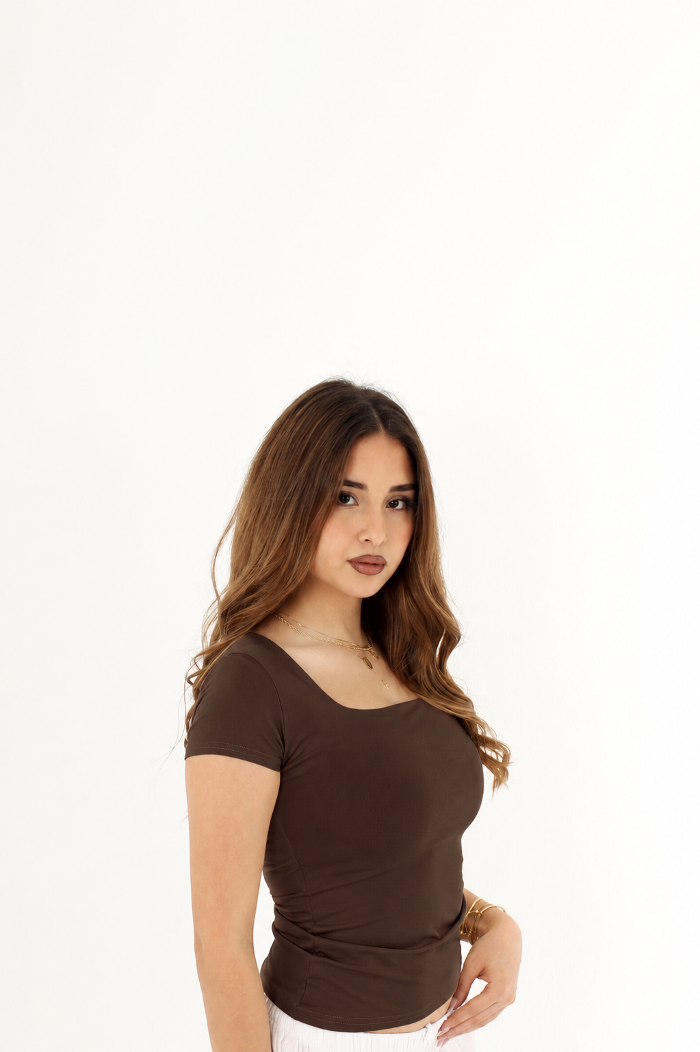 CAIRO Reversible Top in brown