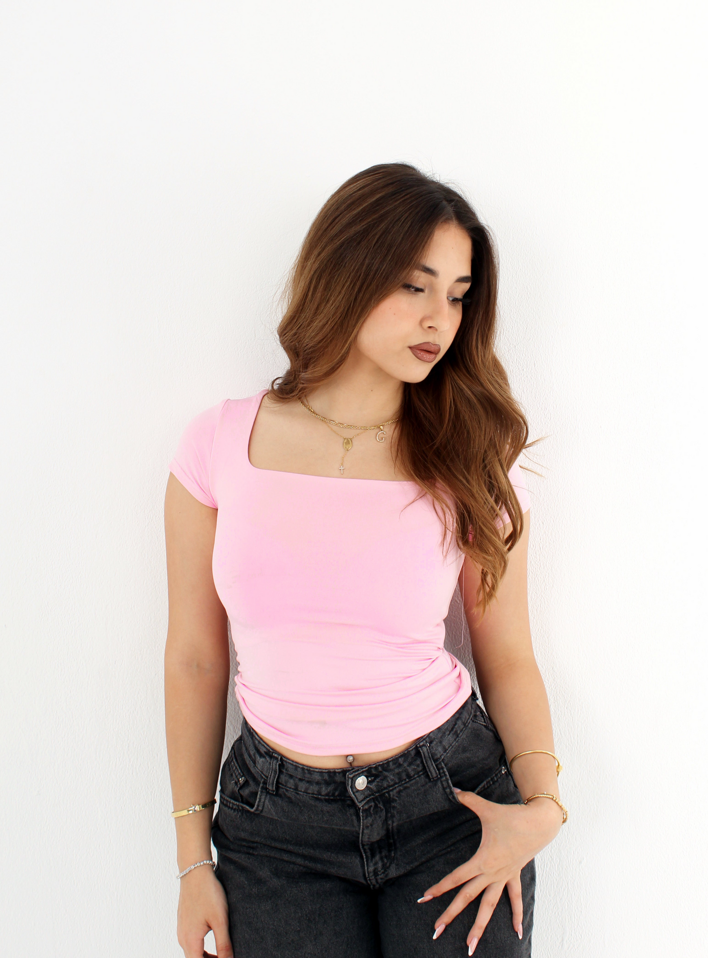 CAIRO Reversible top in Bubble gum